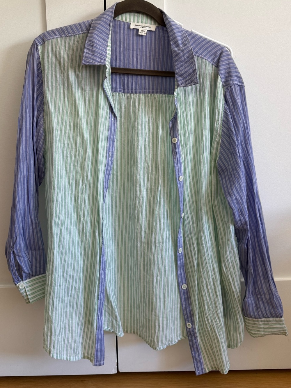 Brown and green two tone button down